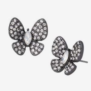 Betsey Johnson butterfly sparkly earrings NWT